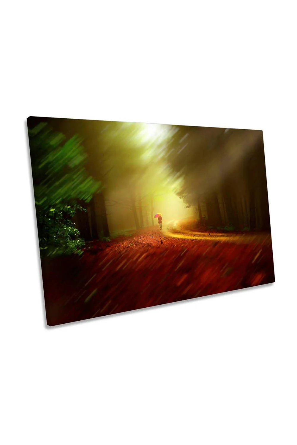 Wall Art & Pictures | Solitude Walk Umbrella Autumn Canvas Wall Art Picture Print | CanvasGeeks