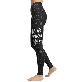 Wife Mom Boss Yoga Leggings