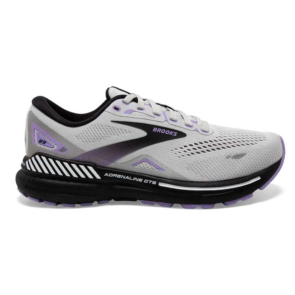 Women's Adrenaline GTS 23 Running Shoe - Grey/Black/Purple- Regular (B)