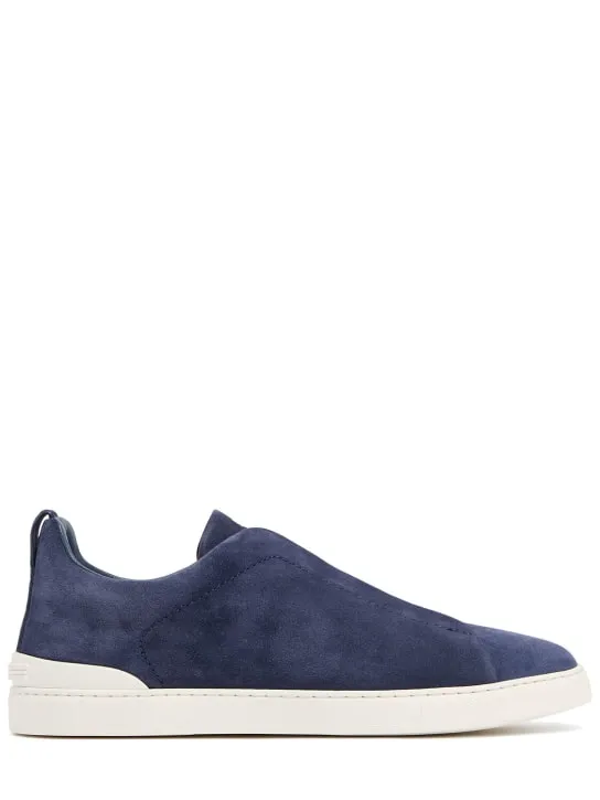 Zegna   Triple Stitch leather low-top sneakers 